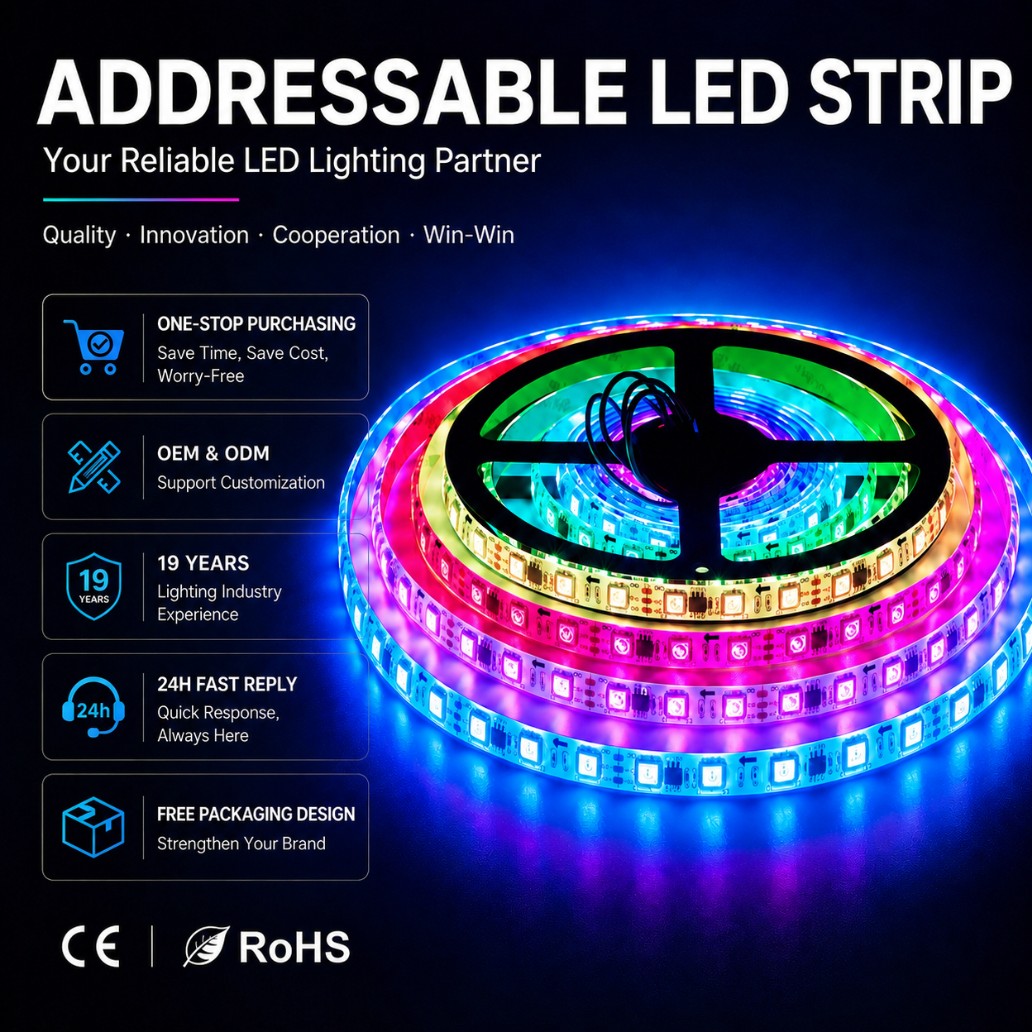 Addressable RGB Led Strip 5050 WS2812 60LED/M DC5V IP20 Copper with /USB Connectivity for Indoor Lighting