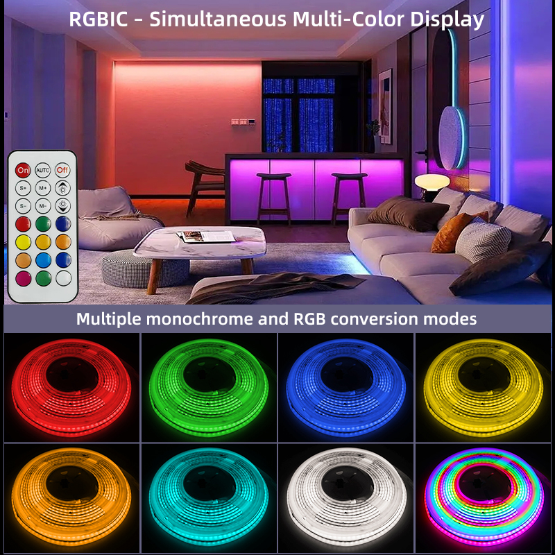 Ws2811 Strip RGB Cob Led Strip 24V Colorful Color Dmx Digital Pixel Rgbicaddressable Led Strip 12v For Home Events