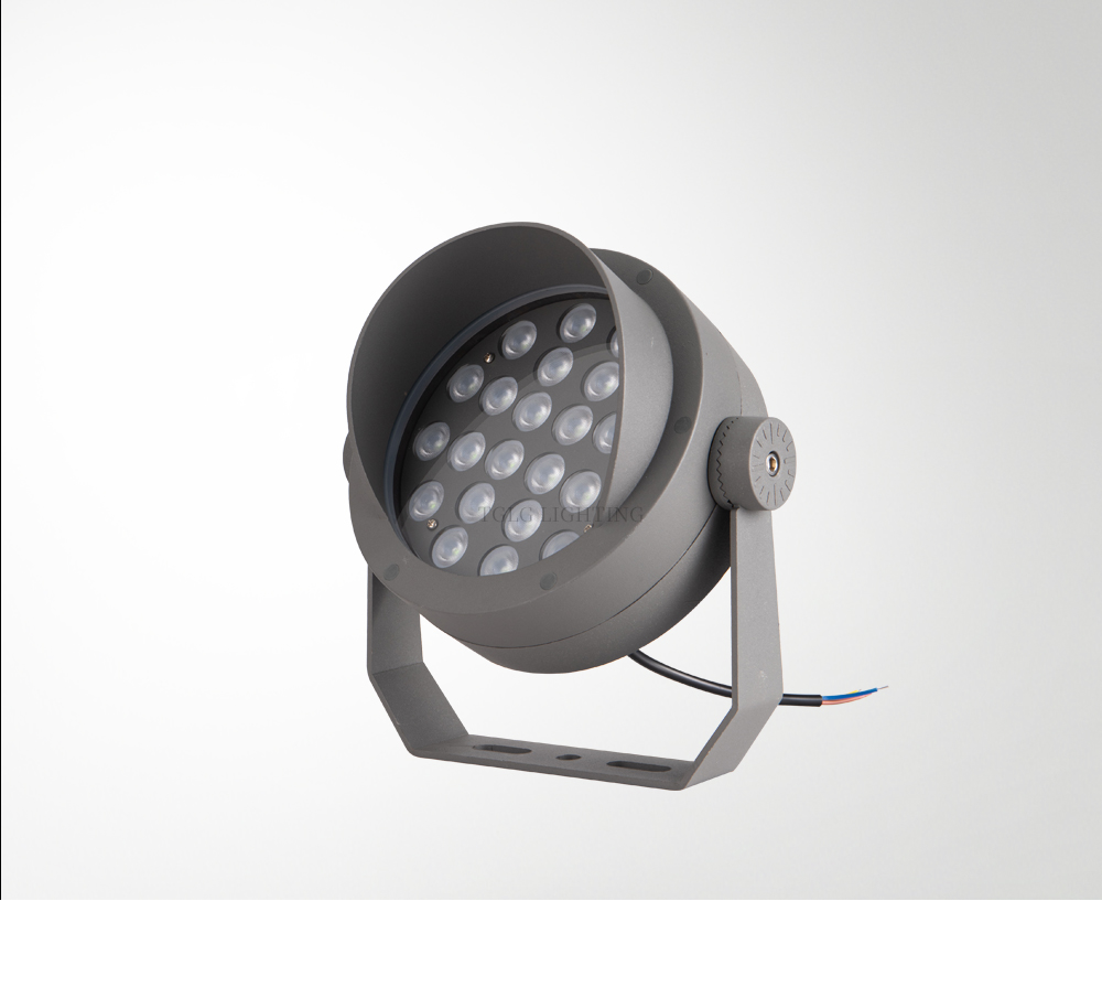 24W LED Narrow Beam Spotlight (5-60 Adjustable) IP67 Waterproof Long Range Flood Light for Landscape with 3-Year Warranty