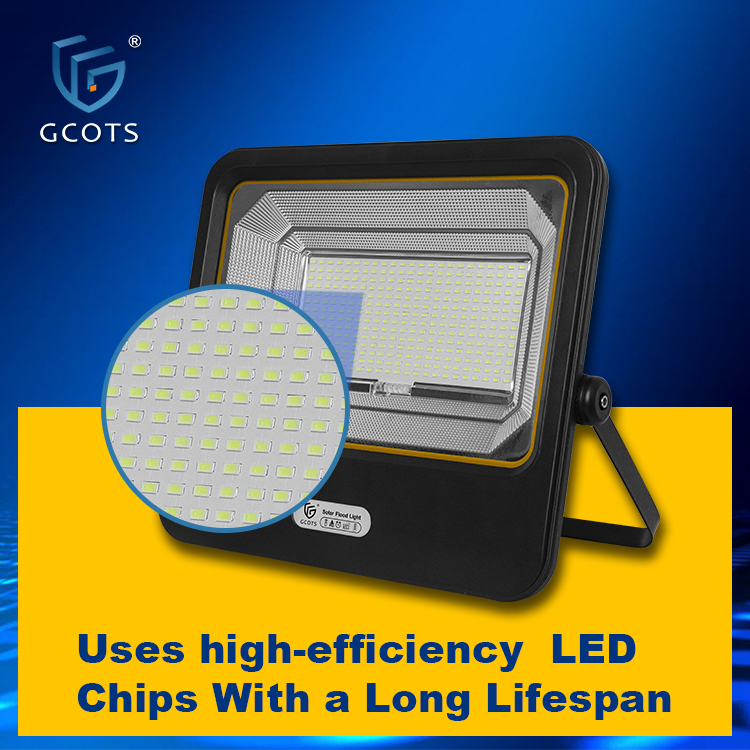 GCOTS CE Certified 50W IP65 Solar Flood Light Outdoor ABS+Glass LED Daylight 5000K 90 Beam Angle 2-Year Warranty