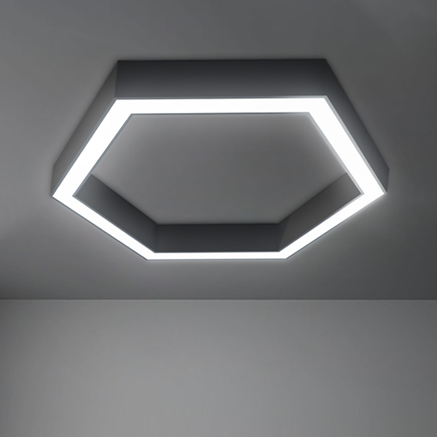 Cool White 6000K Hexagonal LED Pendant Light with Customized Design