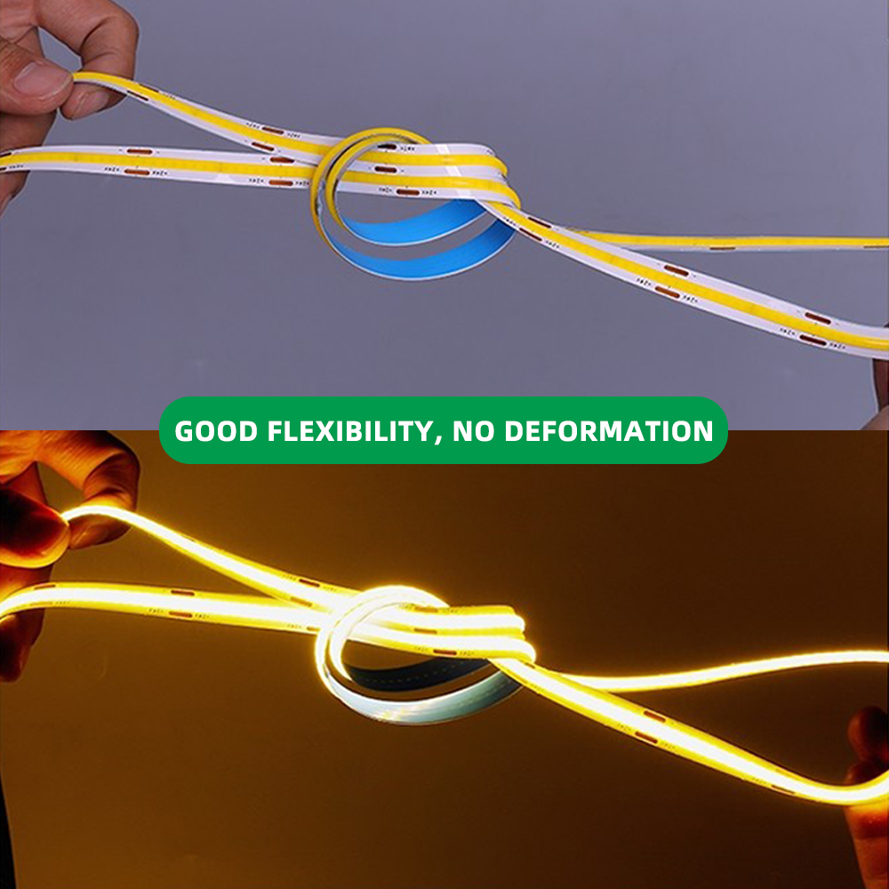 Hot Sales 8MM Led Flexible Tape Lights Free Cut Cob Strip Light DC 12V/24V 3000K 4000K 6000K Customize Color Led Cob Strip Light
