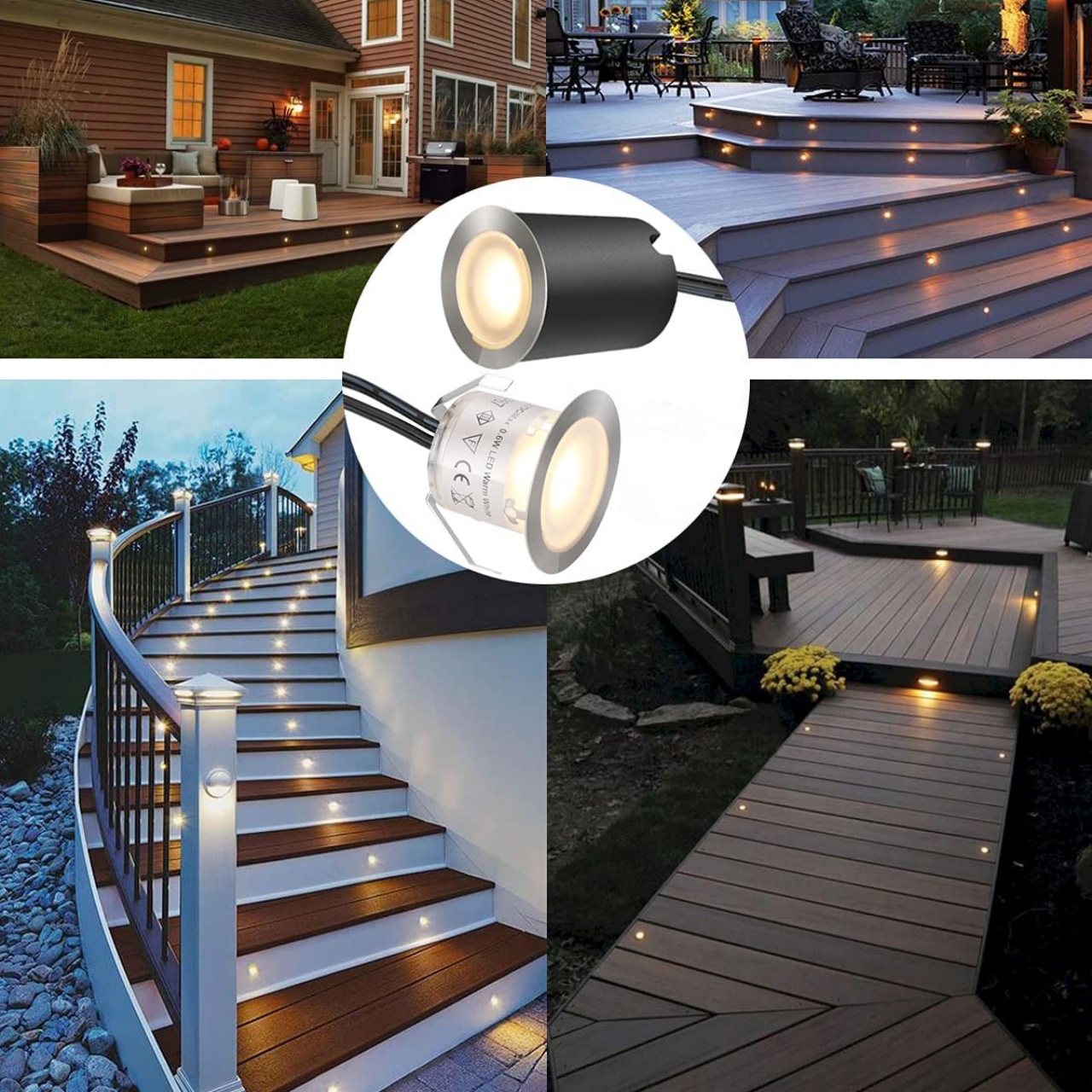 IP67 Waterproof 12V Low Voltage in Ground Outdoor LED Landscape Lighting Recessed LED Deck Light Kits
