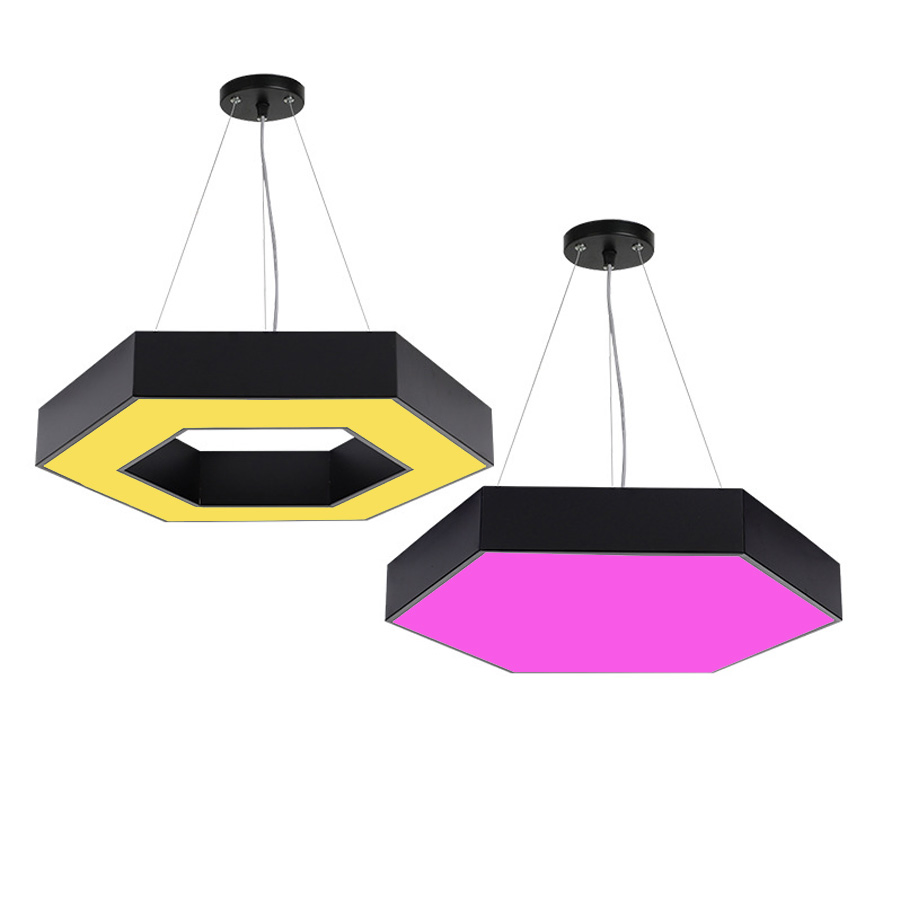Cool White 6000K Hexagonal LED Pendant Light with Customized Design