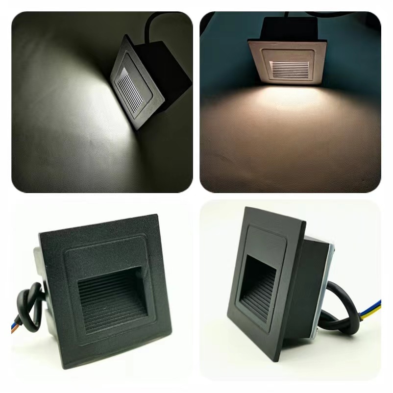 IP65 Waterproof 1W 3W Recessed Residential Stair LED Step Light Home Stairs Corridor Lighting Outdoor Indoor LED Stair Light