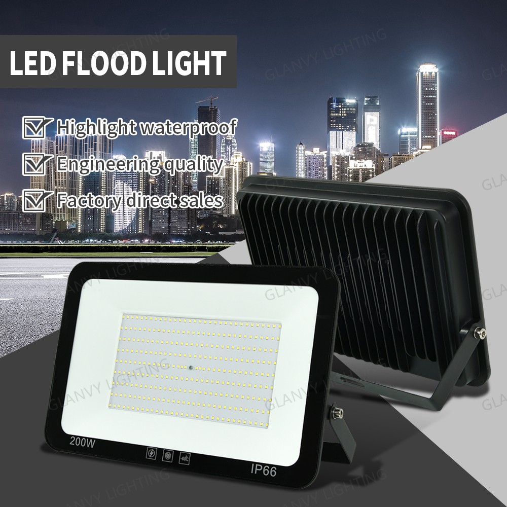 SMD LED Flood Light Aluminum Housing IP66 Waterproof 30W 50W 100W 150W 200W 300W High Lumen Chips Commercial Billboard Use