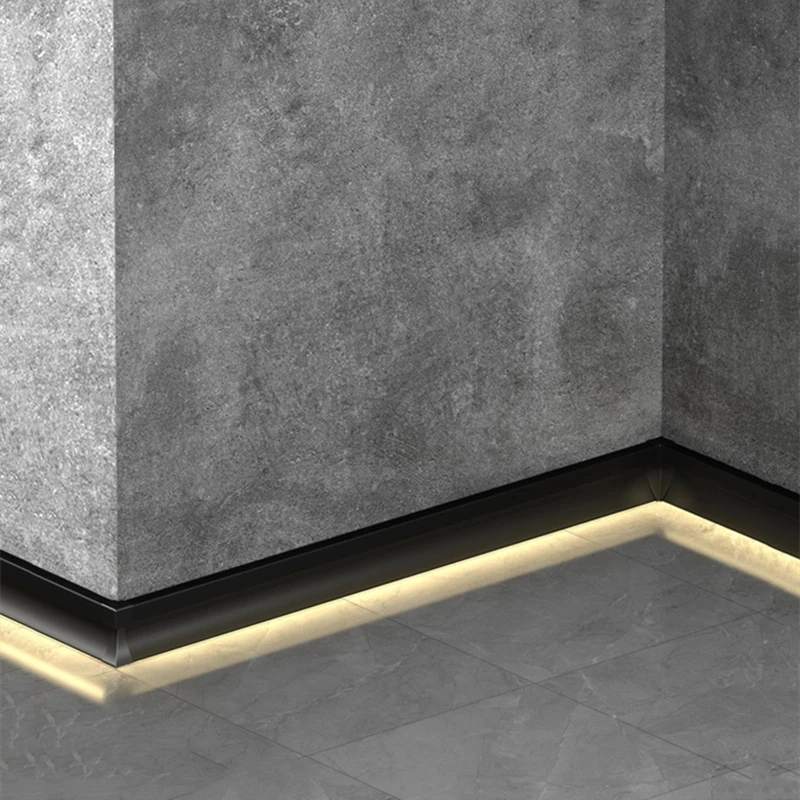 LED Aluminum Baseboard Trim Light Channel Recessed Wall Skirting Board Profile For Apartment Hotels Indoor Easy Installation