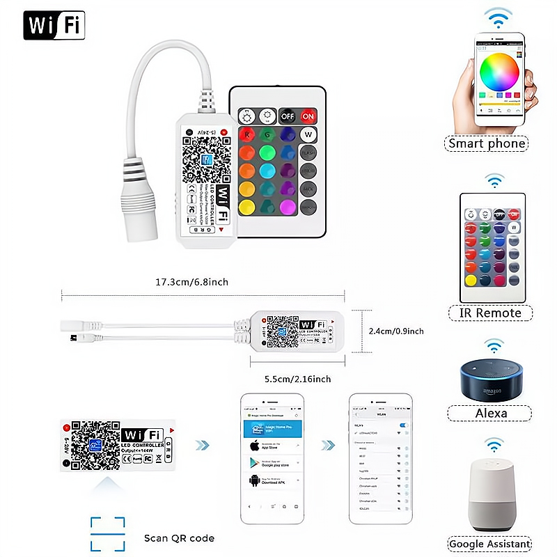 Smart RGB LED Strip 5050/2835 PVC USB Waterproof IP65 RF Remote Music Sync Room &amp; Outdoor Lighting Flexible