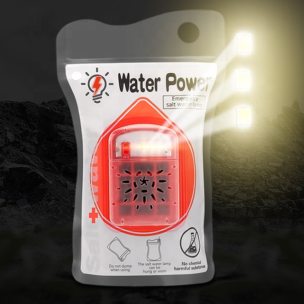 Outdoor Fishing Camping Salt Water Lamp Powered Light LED Emergency Salt Water Lamp For Power Outages Or Emergencies
