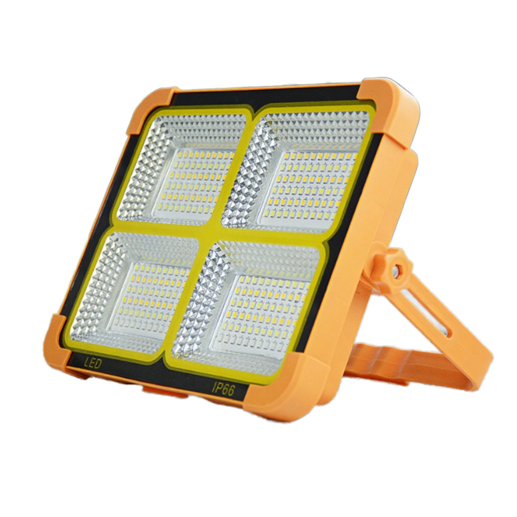 Solar Powered LED Flood Light Portable Handle Waterproof Outdoor for Camping Work IP66 for Garden Use Rechargeable Searchlights