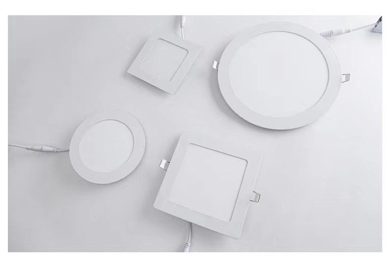 Modern Ultra Slim Recessed Round &amp; Square LED Panel Light IP20 Eco-Friendly 3000/4000/6500K Home Office Mall Lighting Aluminum 3