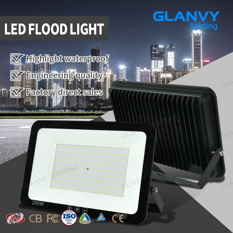 SMD LED Flood Light Aluminum Housing IP66 Waterproof 30W 50W 100W 150W 200W 300W High Lumen Chips Commercial Billboard Use