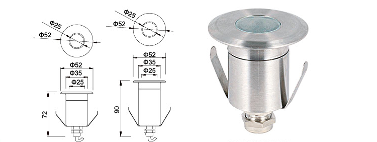 LED Underground Light Dimensions