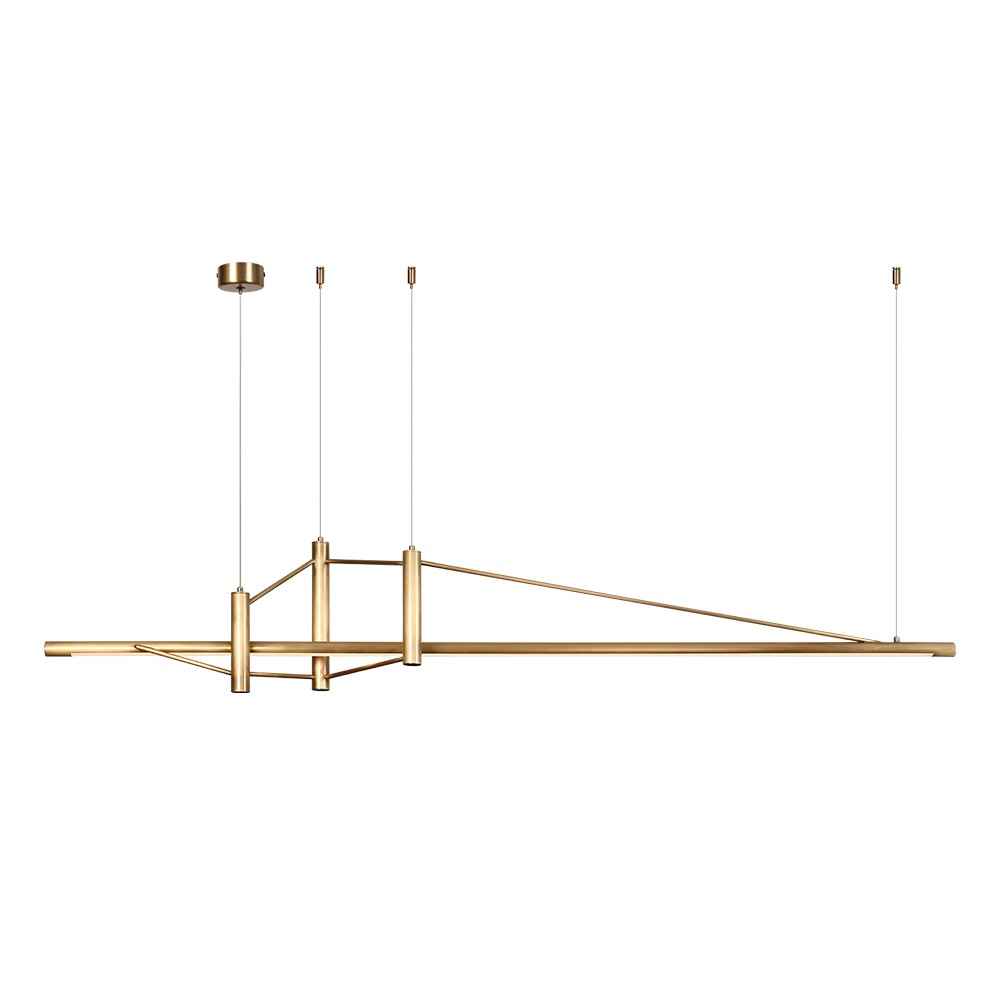 Custom Copper Lighting bar Dining Room Kitchen Pendant Light Fashion Antique Brass Bedroom Led Long Linear Chandeliers Lamp