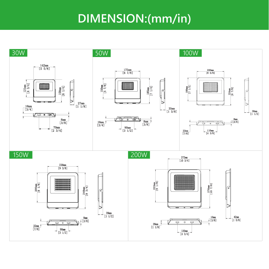 IP65 Waterproof Led Remote Control RGB Led Flood Light 30W 50W 100W Outdoor Garden Lawn Yard Lighting