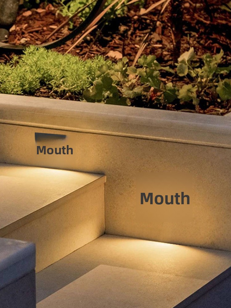 Outdoor IP65 Waterproof Wall-Mounted Step Light with Human Body Induction for Garden Stair Step Lighting