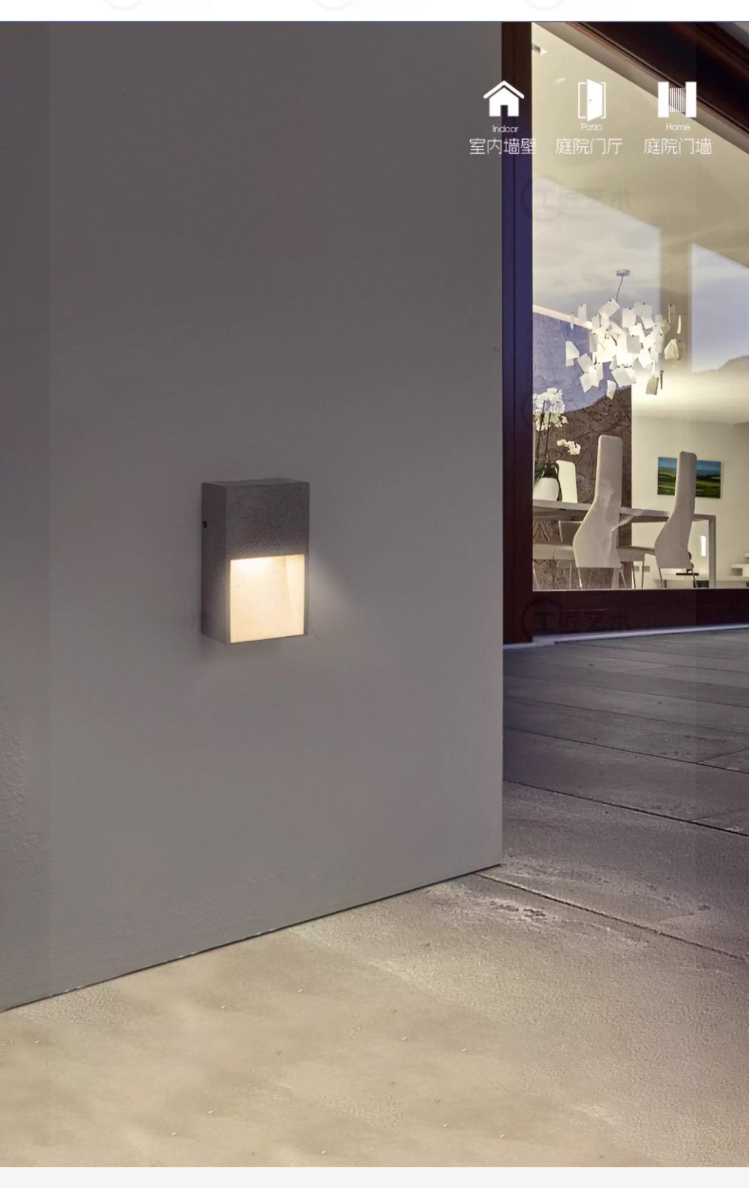 Factory Custom Square Cement Outdoor Wall-mounted Step Light Architectural Outdoor Wall Light Outdoor Pathway Wall Light