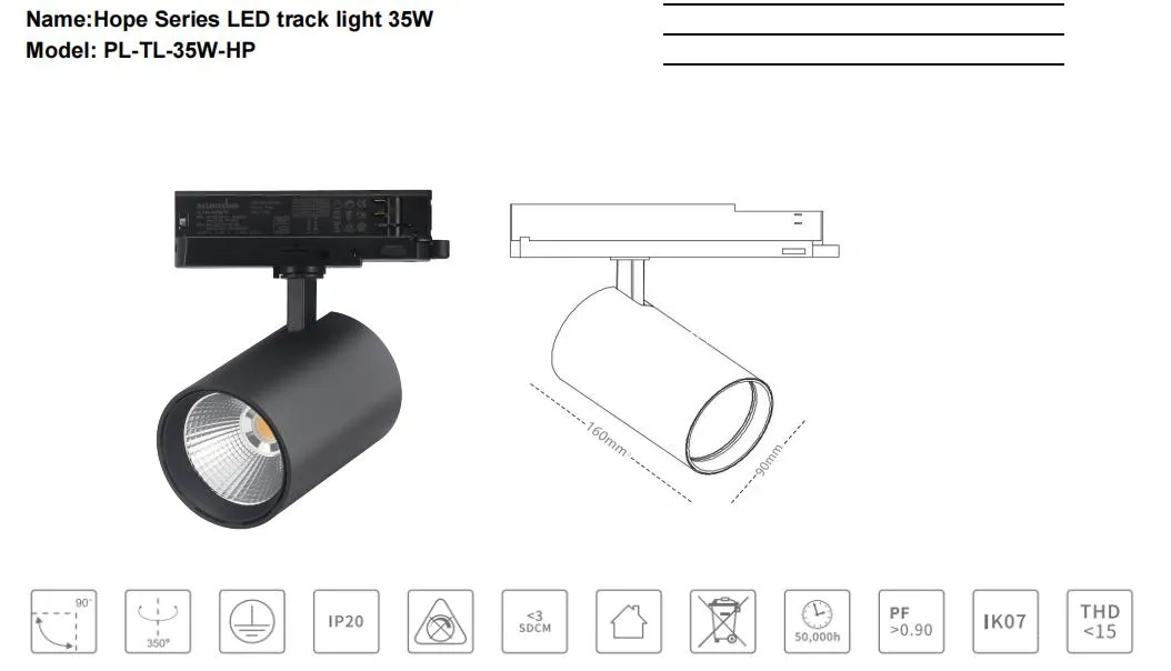 Track Spot Light Dimensions and Features