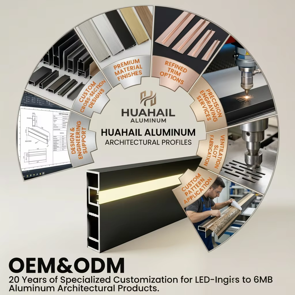 Aluminum skirting led profile light installation details
