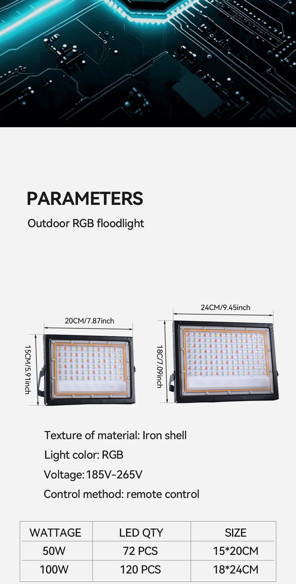 Modern Led RGB Flood Light Design