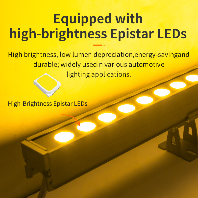 DMX Controlled Outdoor Facade Linear LED Strip Light RGB Full Color Aluminum Tempered Glass High CRI 90 DC 24V 3-Year Warranty