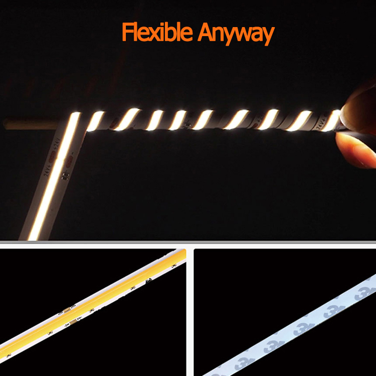 Wholesales IP67 Waterproof COB LED Strip Light 4mm 6mm 8mm 10mm Width Flexible Multi Colors RGB COB LED Strip Light