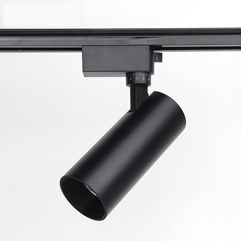 Black and White 10W 20W 30W LED Track Lights High Lumen Ra80 COB Spot Light LED Track Lighting Housing 4 Wire No Flicker