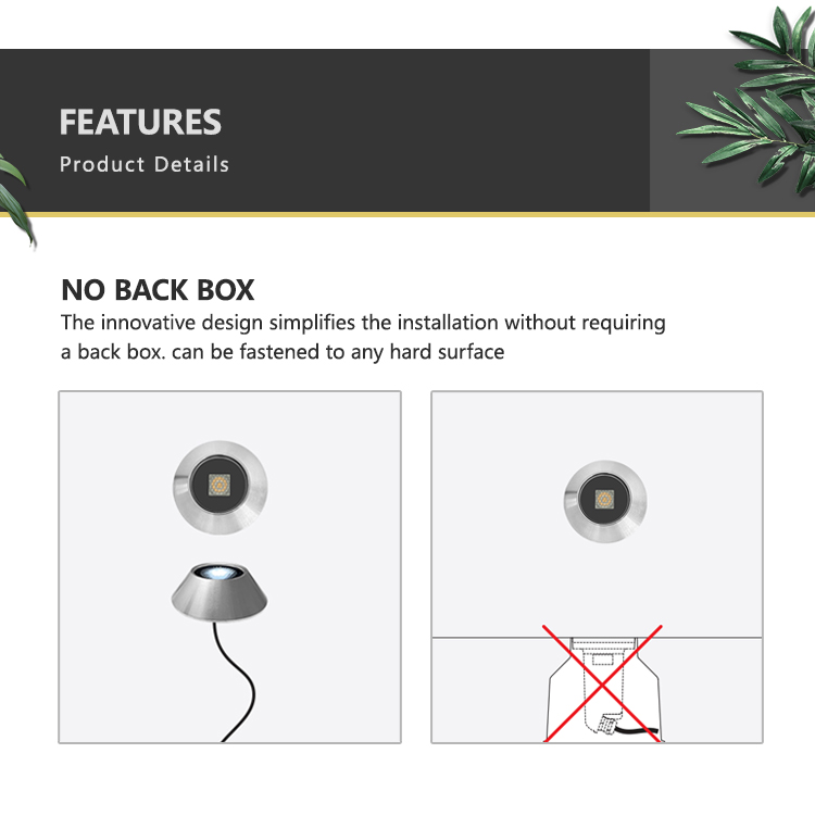 LED Tunnel Deck Lights Stainless Steel IP66 Underground Step Light for Landscape Sidewalks