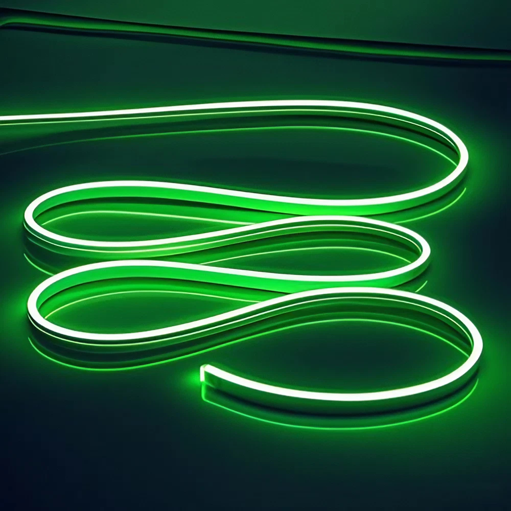 Green RGB Neon LED Strip Lights, Dimmable Flexible Rope Lights Cabinet Lights For Indoor Outdoor Party DIY Crafts