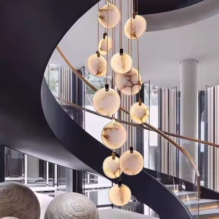 Modern Villa Stair Chandelier Pendant Light for Villa Luxury Long Minimalist Linear Chandeliers &amp; Pendant Lights