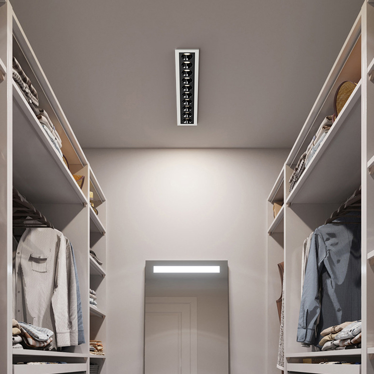 LOSO New Design Indoor Office Store Home Aluminum 10W 20W 30W Recessed LED Linear Grille Light