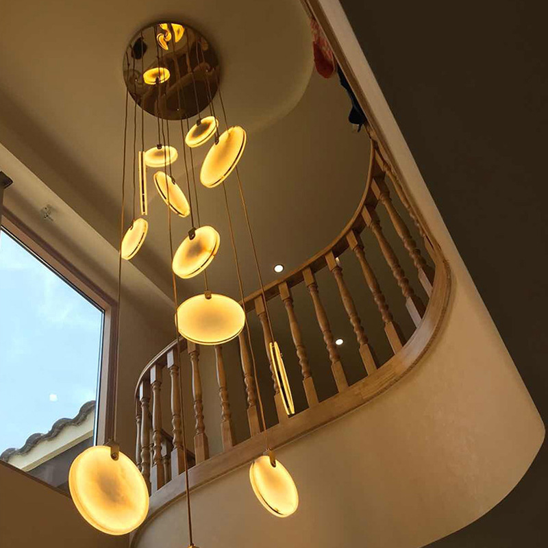 Modern Villa Stair Chandelier Pendant Light for Villa Luxury Long Minimalist Linear Chandeliers &amp; Pendant Lights