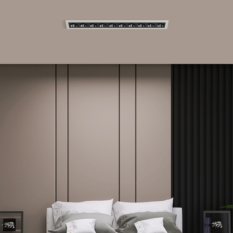 LOSO New Design Indoor Office Store Home Aluminum 10W 20W 30W Recessed LED Linear Grille Light