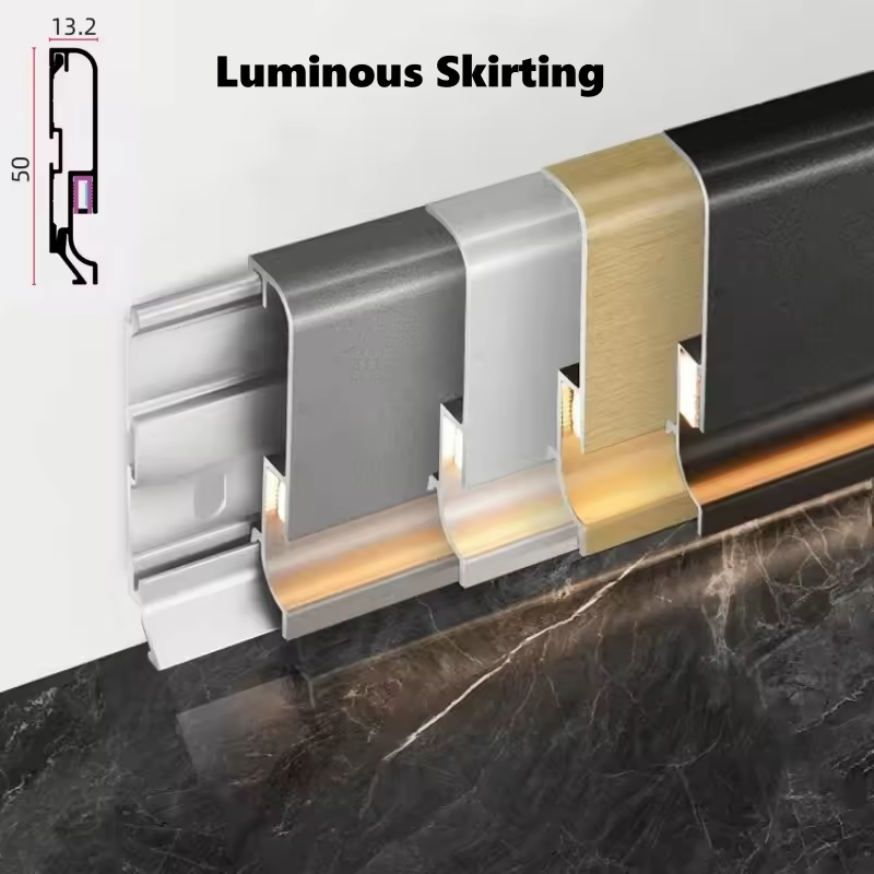 Directly Supplied Manufacturer LED Aluminum Alloy Skirting Iine for Invisible Edge Trimming
