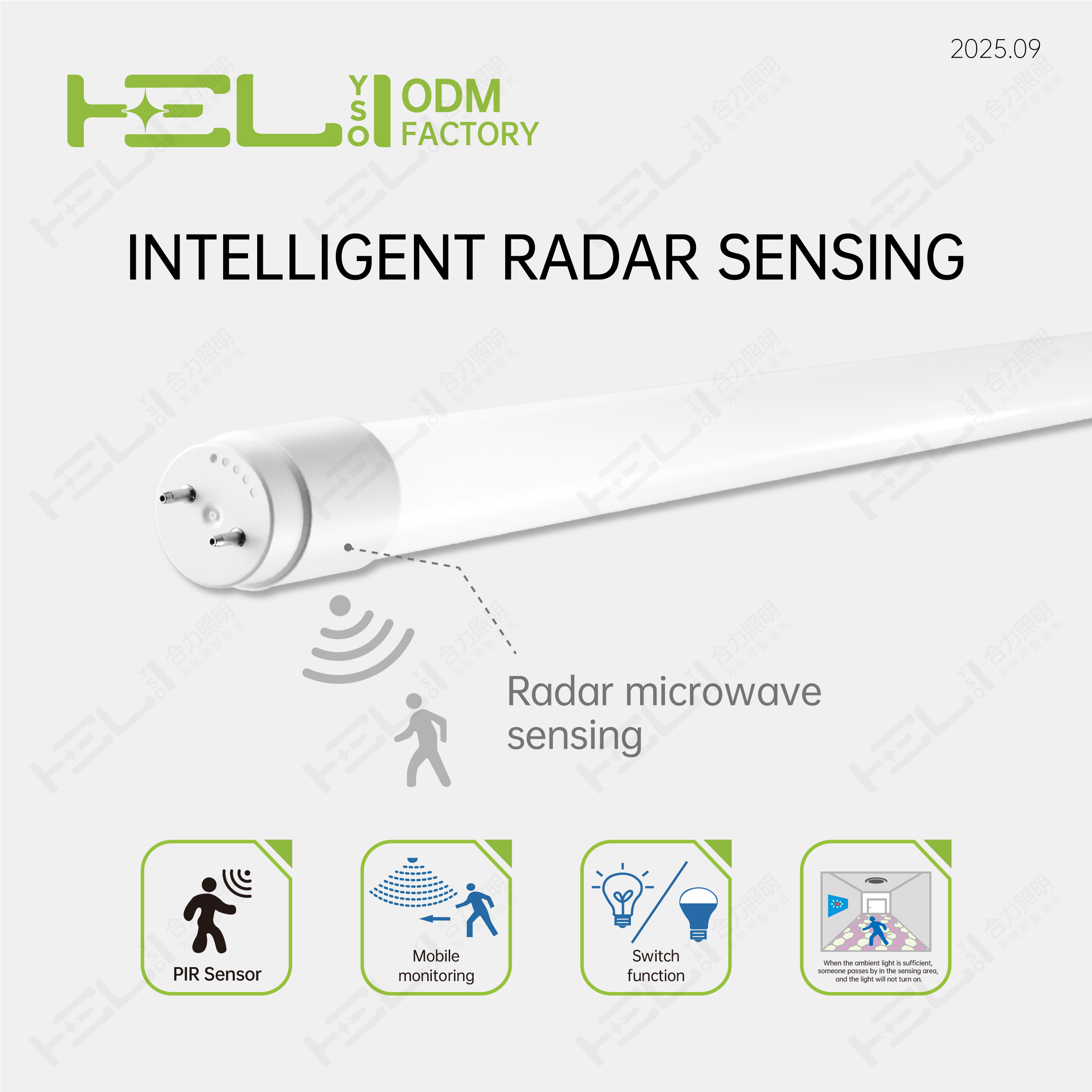 Good Quality Portable T8 Led Work Light 9W 1350Lm 220V/69mA Rechargeable Emergency Light with PC Material