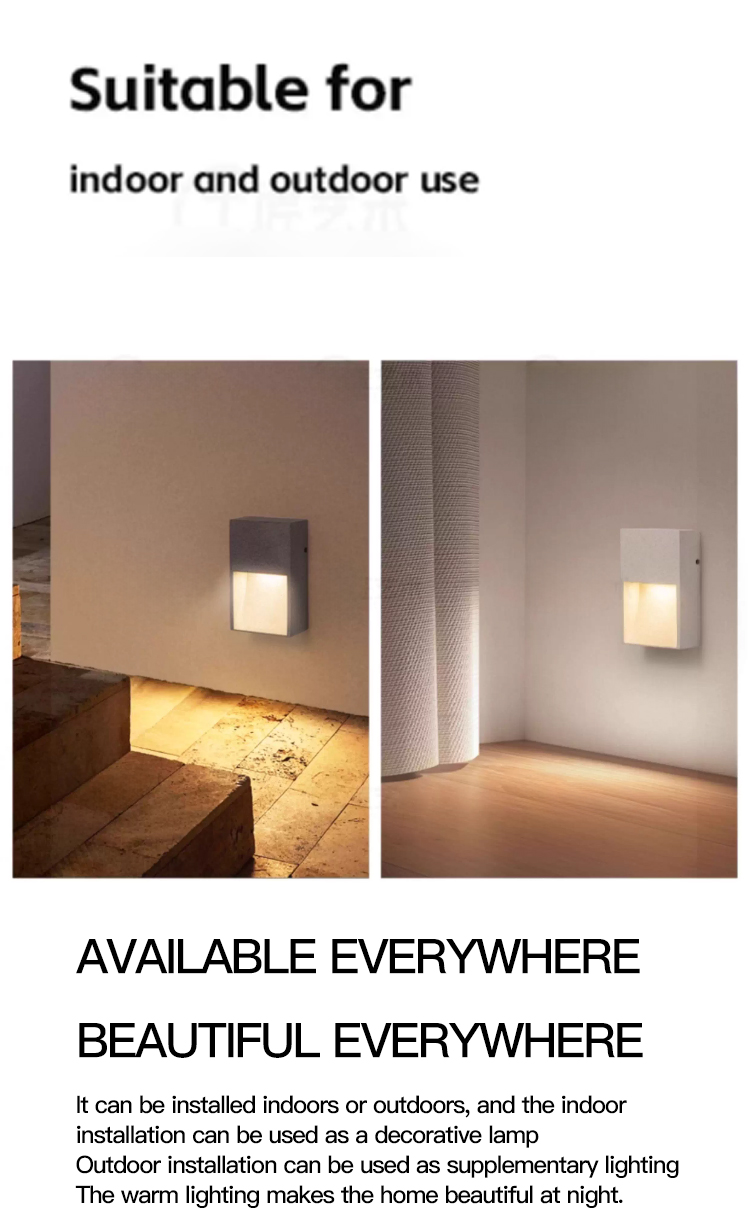 Factory Custom Square Cement Outdoor Wall-mounted Step Light Architectural Outdoor Wall Light Outdoor Pathway Wall Light