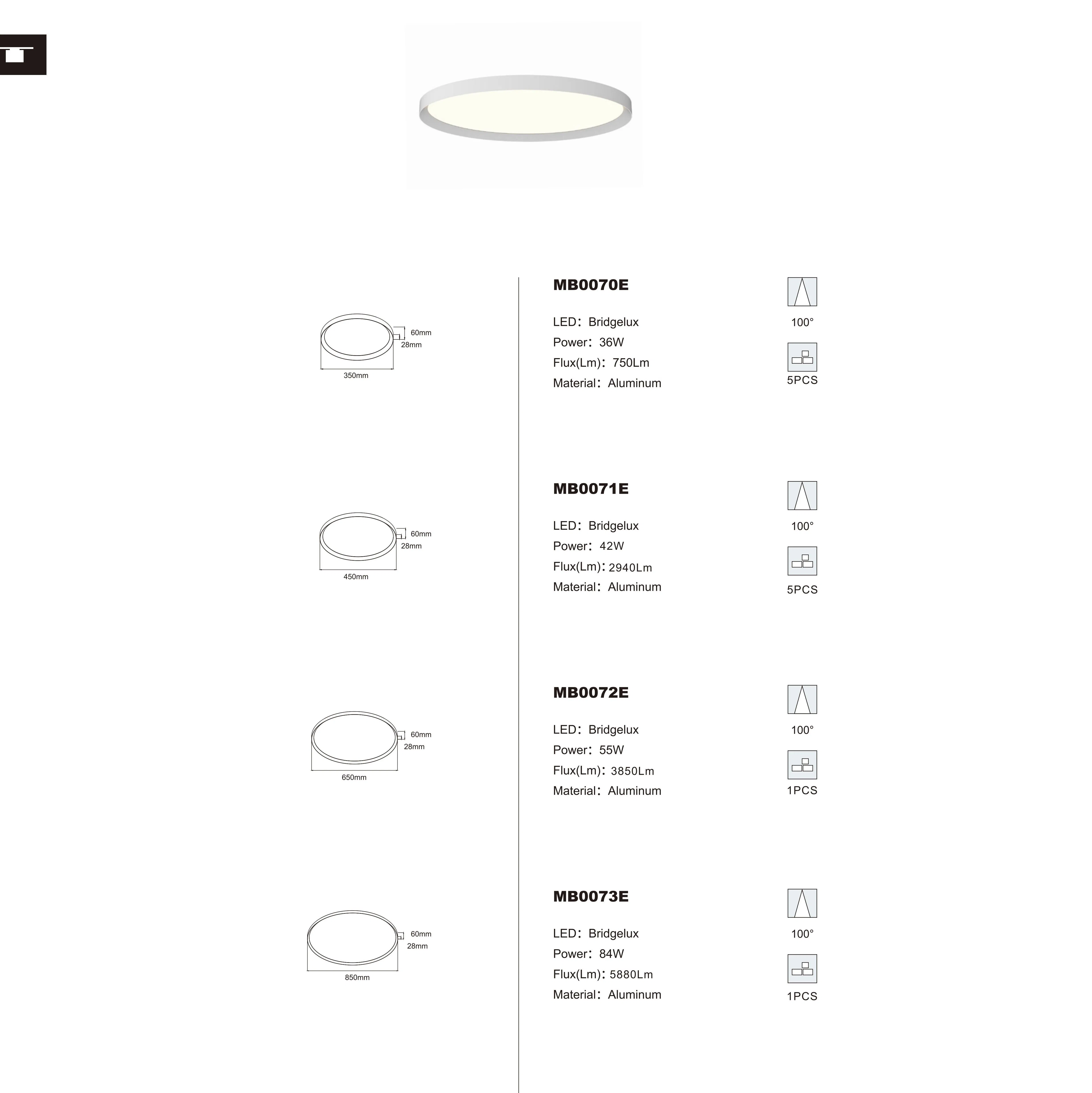36W-84W Aluminum Recessed Surface Mounted Pendant Slim Ceiling LED-Bulb Panel Light
