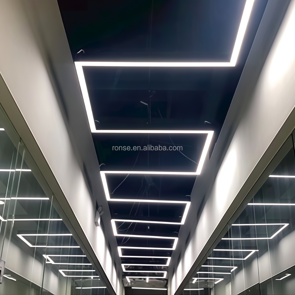 RONSE Modern High Quality Aluminum Profile LED Hanging Linear Light 5-Year Warranty Dimmable 5000K Daylight Custom Sizes IP20