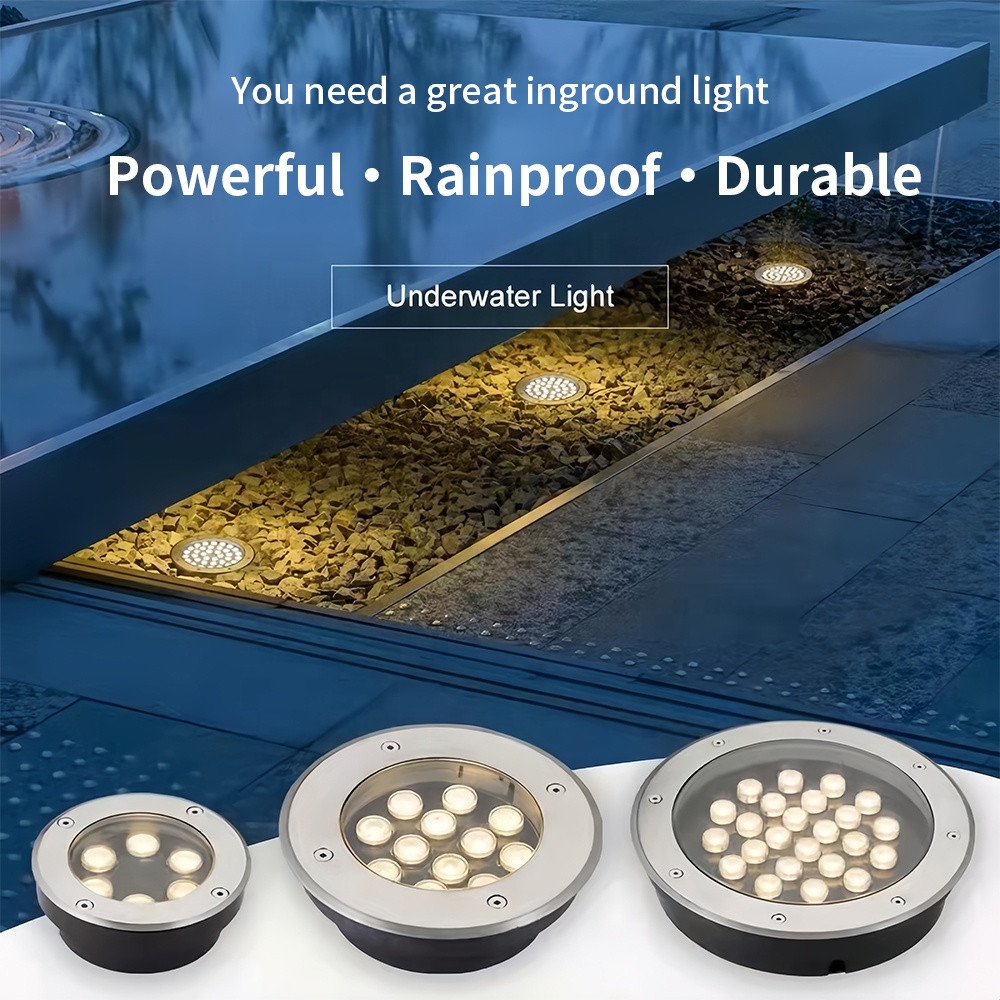 JESLED Underground Lights In-ground Waterproof Shielded Well Light Pathway Garden Deck Landscape Lighting OEM 3W~48W LED Outdoor