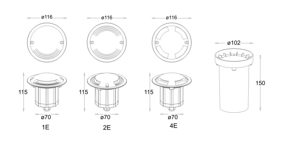 Inground Light Dimensions
