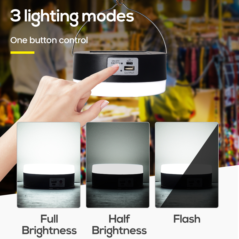 NEW Waterproof Outdoor Solar Camping Light Bulb Lantern Solar Powered Battery USB Rechargeable Portable Handheld Emergency Light