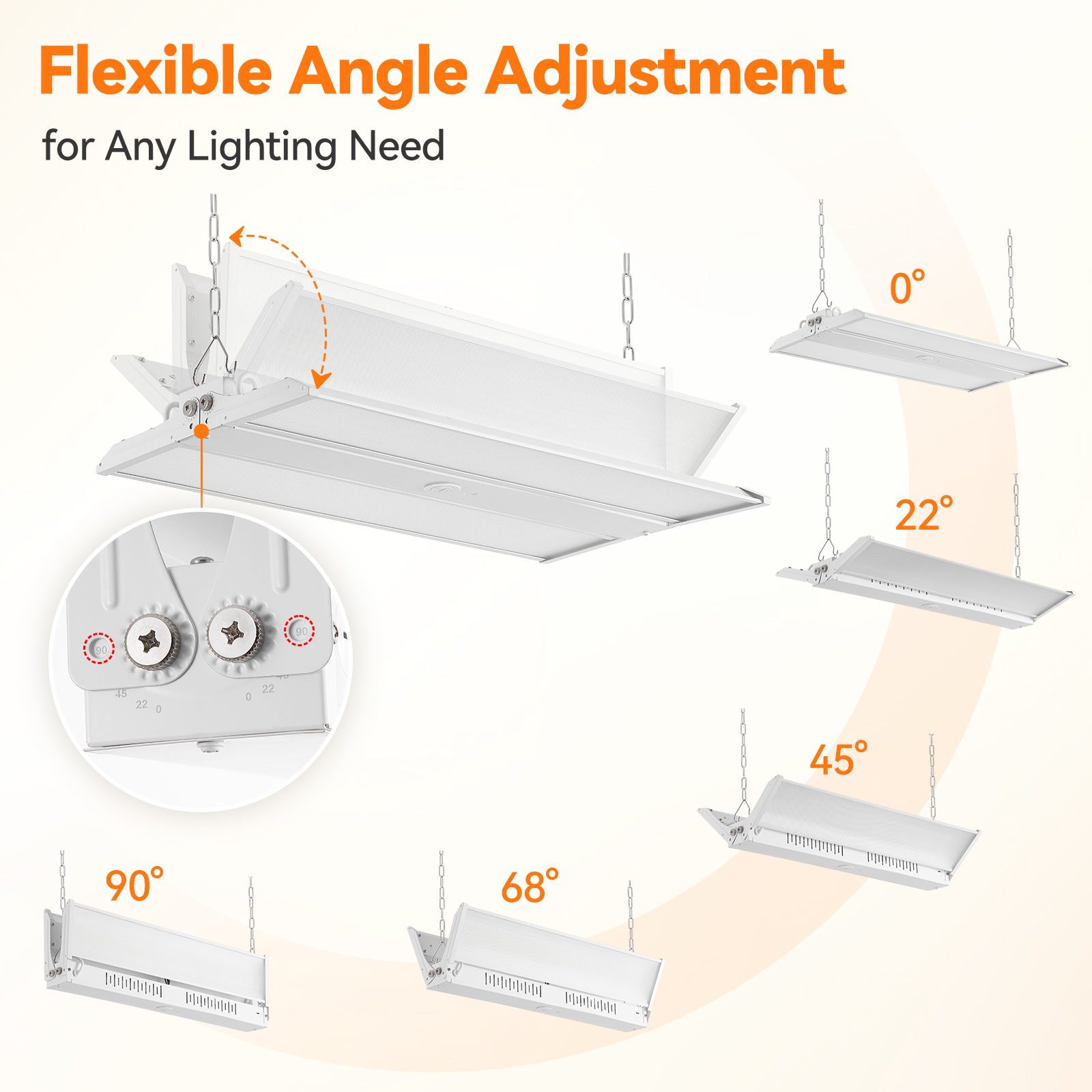 ComiLED Factory Direct Sale Commercial 200W-100W &amp;CCT Adjustable Hi Bay Light Linear Led High Bay Lights for Warehouse Workshop