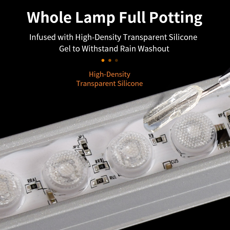 DMX Controlled Outdoor Facade Linear LED Strip Light RGB Full Color Aluminum Tempered Glass High CRI 90 DC 24V 3-Year Warranty