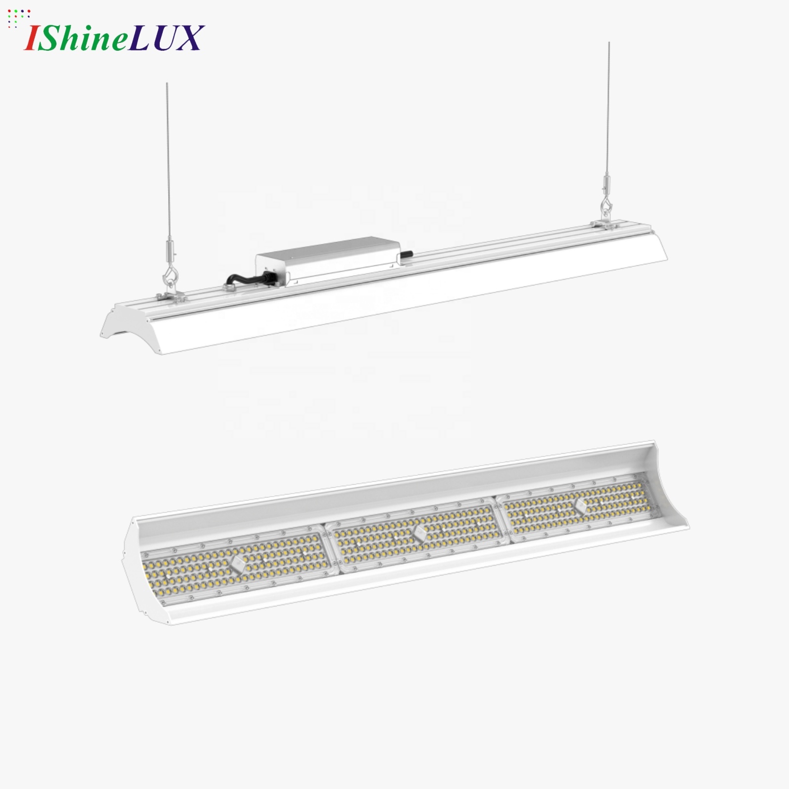 Low UGR IP44 IP65 Linear High Bay LED Light 50W 100W 150W 200W 300W 400W Shopping Mall Warehouse Linear High Bay Lights