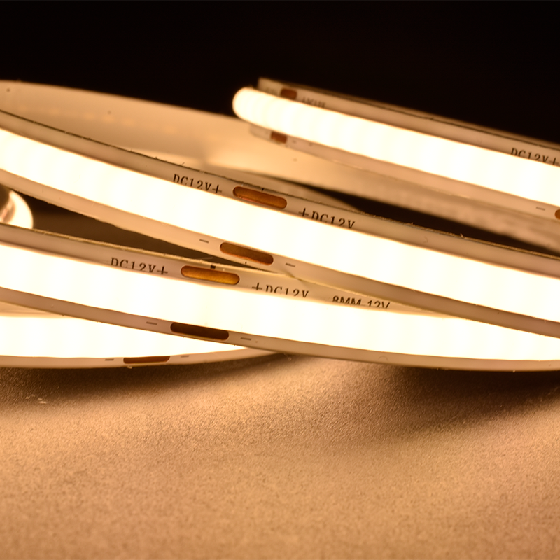 12V Thick Gel SMD COB LED Strip 240 LEDs/m 8mm Dotless for Cabinet Showcase Shelf Linear Lighting