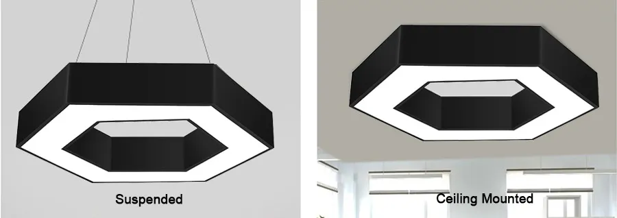 Cool White 6000K Hexagonal LED Pendant Light with Customized Design