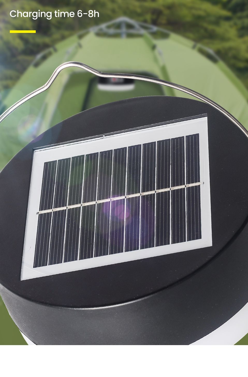 NEW Waterproof Outdoor Solar Camping Light Bulb Lantern Solar Powered Battery USB Rechargeable Portable Handheld Emergency Light