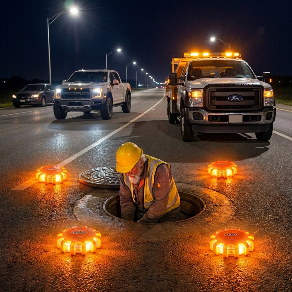 Rechargeable 6PCS LED Road Flare Kit With Magnetic Base For Vehicle Emergency Safety