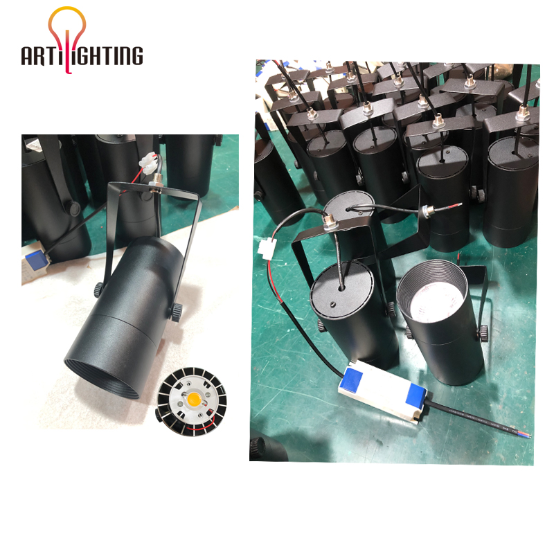 Surface Mounted Outer Driver Without Rail Box 25W 30W Exhibition Hall COB LED Track Lighting for Clothing Store Milk Tea Shop