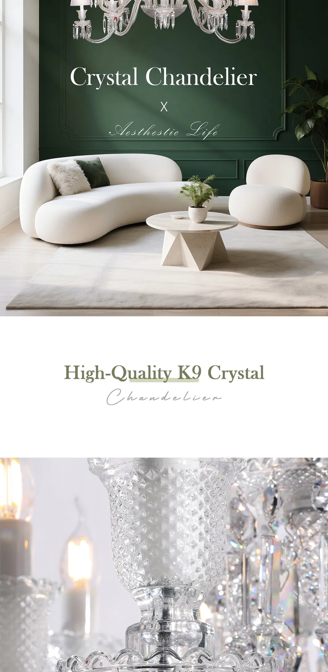 High Ceiling Luxury LED Chandeliers Villa & Hotel Staircase Lighting Fixture Crystal Chandelier Pendant Light for Dining Room